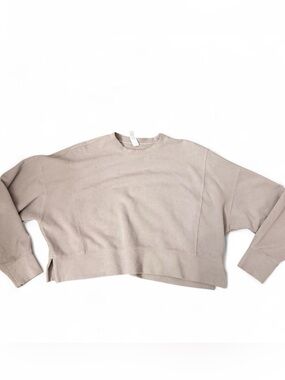 90 Degree By Reflex Light Taupe Ribbed Crew Pullover